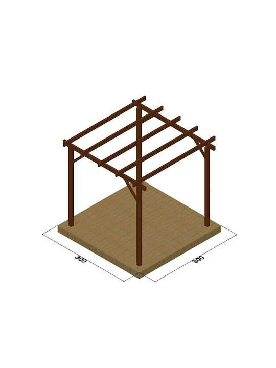 Πέργκολα Κήπου από Ξύλο με Οροφή 400x400cm