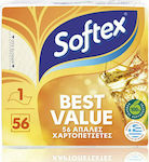 Softex 56 Χαρτοπετσέτες Best Value Μονόφυλλες 86gr
