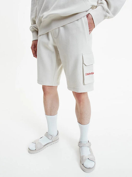 Calvin Klein Men's Athletic Shorts Ecru
