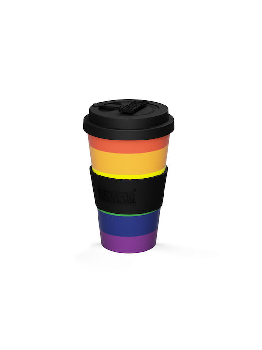 I-Total Love Cană Bambus cu Capac Multicoloră 435ml