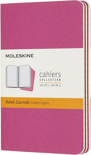Moleskine Set 3 Notizbücher Geregelt Rosa