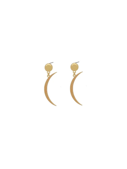 Σκουλαρίκια κρεμαστά με φεγγάρι 10-1121 Cactus Jewelry 10-1121 Big Moon G