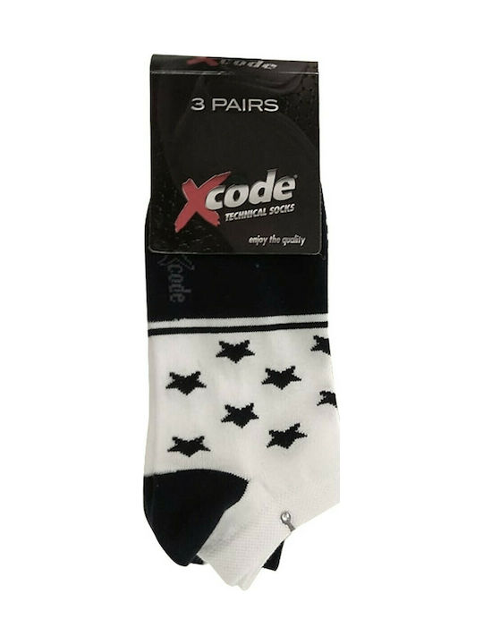 Xcode Șosete cu Model Albe 3Pachet