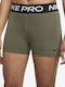 Nike Pro W3 Women's Training Legging Shorts Dri-Fit Khaki