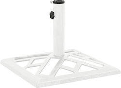 vidaXL Umbrella Stand made of Cast Iron in White Color 44x44x31cm