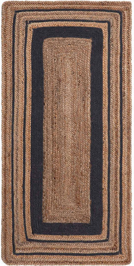 Silk Fashion 1728 Χαλί Ορθογώνιο Καλοκαιρινό από Γιούτα Natural / Black 60x130cm