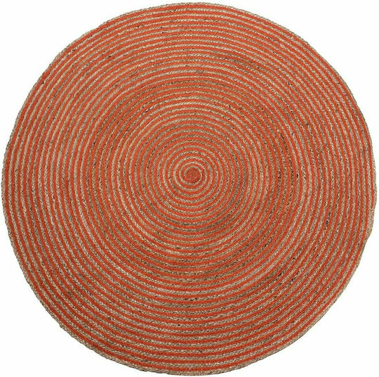 Silk Fashion 1723 Rug Round Summer from Jute Teracotta