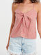 Funky Buddha Women's Summer Blouse with Straps Floral Dusty Pink