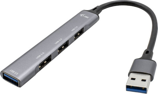 i-tec Hub 4 Θυρών USB 3.0 με σύνδεση USB-A Ασημί