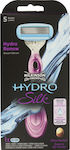 Wilkinson Sword Hydro Silk Ξυραφάκι Σώματος με Ανταλλακτική Κεφαλή 5 Λεπίδων & Λιπαντική Ταινία Ροζ