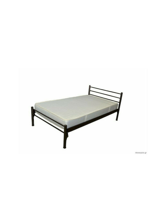 Κρεβάτι Διπλό Μεταλλικό Μαύρο για Στρώμα 140x190cm