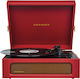 Crosley Voyager CR8017B-BUR Suitcase Turntables with Built-in Speakers Burgundy