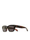Unisex Sonnenbrille mit Braun Kunststoff Gestell und Gray Linse
