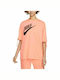 Nike Γυναικείο Αθλητικό T-shirt Πορτοκαλί