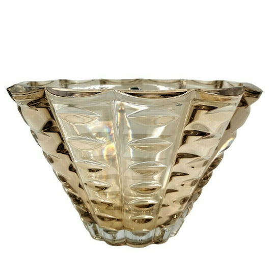 Bohemia Millennium Διακοσμητικό Μπωλ Κρυστάλλινο Μελί 14x14x23cm