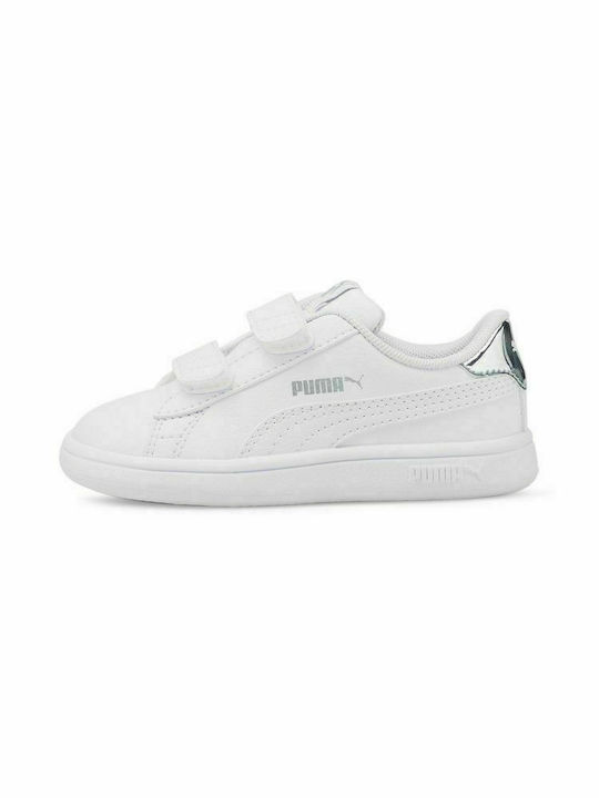 Puma Παιδικό Sneaker Smash με Σκρατς Λευκό
