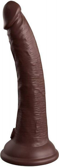 King Cock Dual Density Ρεαλιστικό Dildo με Βεντούζα Καφέ 18cm