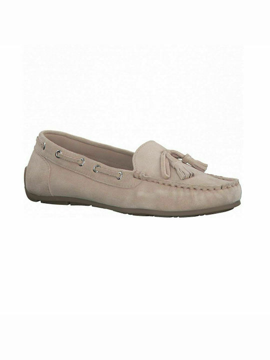 Marco Tozzi Δερμάτινα Γυναικεία Boat Shoes Nude