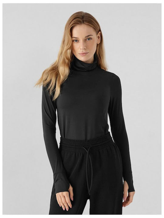 Women's Blouse Long Sleeve Turtleneck Black