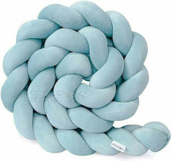 Sparrow Velvet Crib Bumpers Braided Inside Light Blue 15x200cm