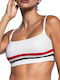 Bluepoint Sports Bra Bikini Top with Adjustable Straps White