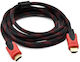 Telemax HDMI 1.4 Hochgeschwindigkeits 1080p 120Hz Kabel HDMI-Stecker - HDMI-Stecker 5m Rote