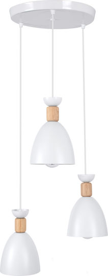 GloboStar Ava Κρεμαστό Φωτιστικό Λευκό με Ντουί E27 35x35x130εκ.