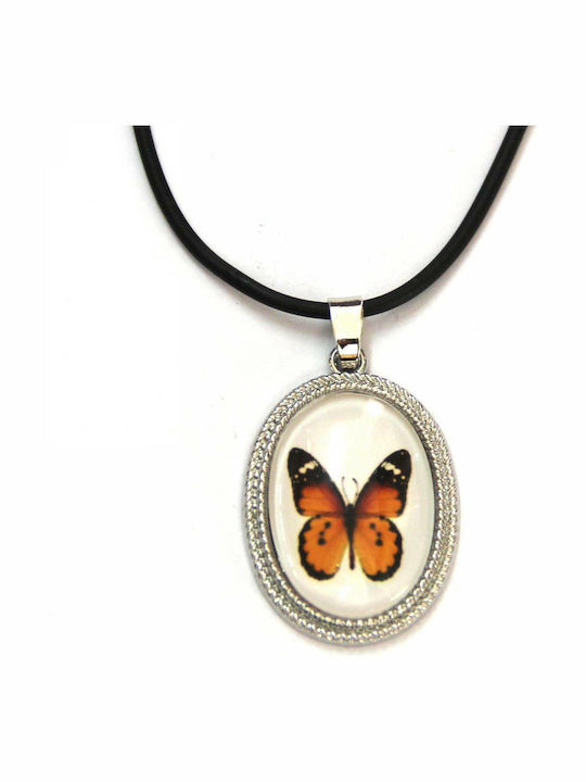 Kostibas Fashion Kinderhalskette Schmetterling aus Silber mit Seil