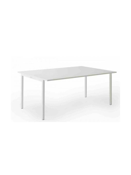 Claro Table Dining Room Wooden with Metal Frame White 120x80x75cm