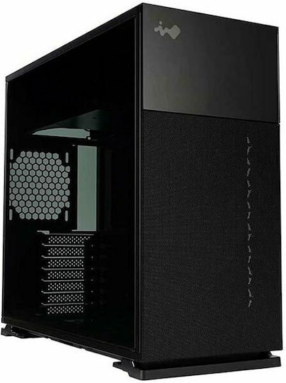 In Win 127 Gaming Midi-Turm Computergehäuse mit Seitenfenster und RGB-Beleuchtung Schwarz