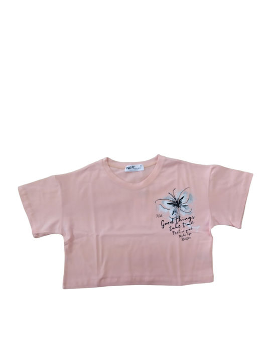 Nek Kids Wear Crop Top Ροζ
