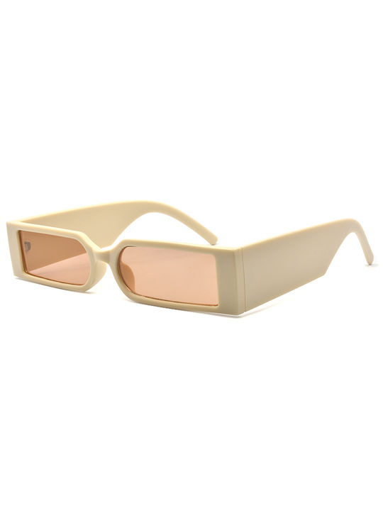 Awear Mani Women's Sunglasses with Beige Plastic Frame and Brown Lens