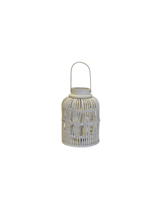 Atmosphera Φαναράκι Bamboo Επιτραπέζιο Λευκό 21x21x28εκ.
