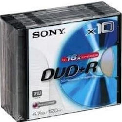 Sony Εγγράψιμα DVD+R 16x 4.7GB 10τμχ