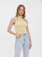 Vero Moda Women's Summer Crop Top with One Shoulder Yellow