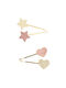 Great Pretenders Τσιμπιδάκια Μαλλιών Αστέρι ή Καρδιά Set Kids Hair Clips with Bobby Pin Star 90819 (Various Designs) 2pcs