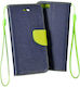 Tel1 Fancy Book Δερματίνης Navy/Lime (Galaxy A32 4G)