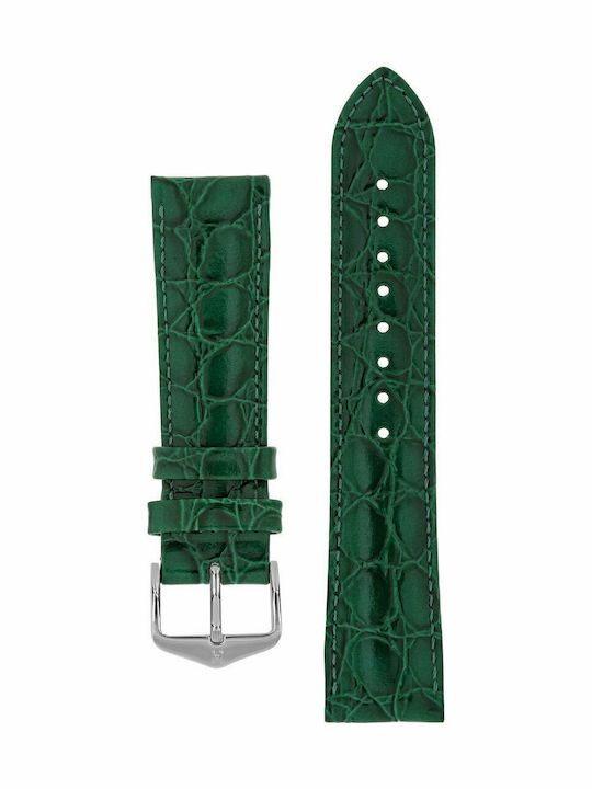 Hirsch Crocograin Lederriemen Grün 20mm