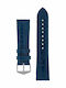 Hirsch Crocograin Leather Strap Blue 18mm