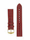Hirsch Crocograin Leather Strap Burgundy 18mm