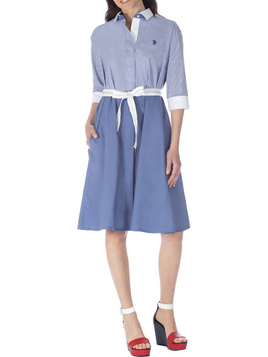 Midi Shirt Dress Blue
