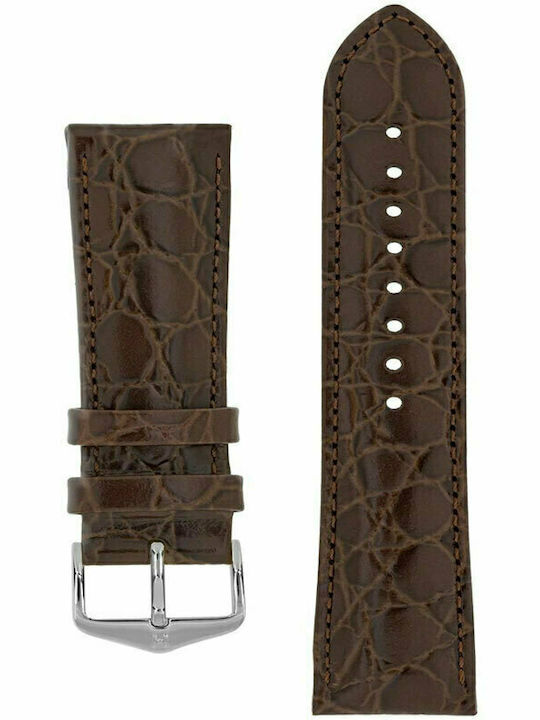 Hirsch Crocograin Leather Strap Brown 18mm