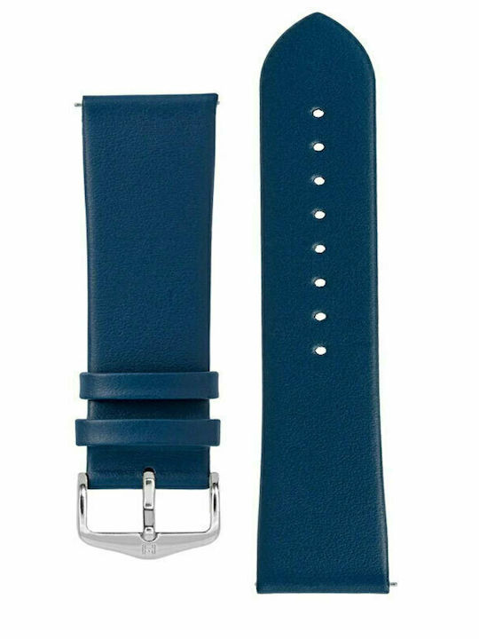 Hirsch Toronto Leather Strap Blue 16mm