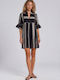 Pink Label Feminin Scurt Caftan de Plajă Negru