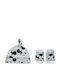 Disney Mickey Mouse Set Căciulă Copil cu Șosete Textil Alb