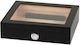 Cigar Humidifier Wood Showcase for 25 Cigars with Hygrometer 26x22x7cm