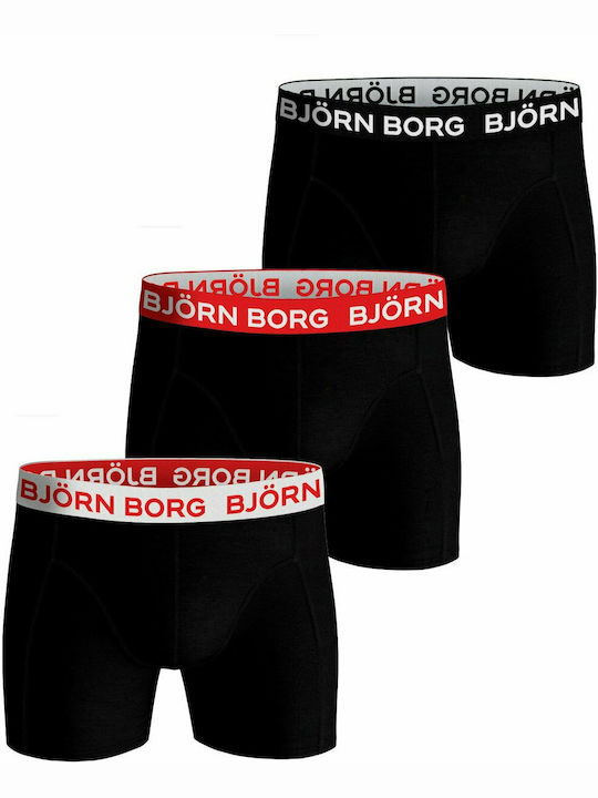 Björn Borg Herren Boxershorts Schwarz 3Packung