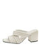 Mules with Chunky High Heel OffWhite