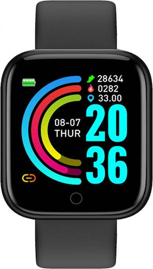 SPM Y68S Smartwatch with Heart Rate Monitor (Black)