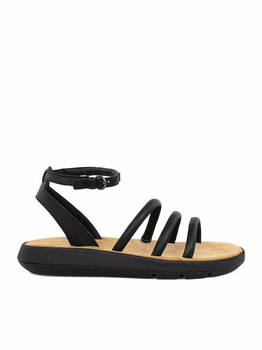 Clarks Jemsa Δερμάτινα Γυναικεία Σανδάλια Μαύρα